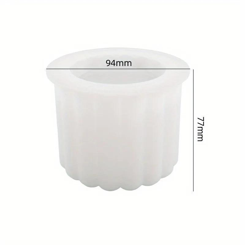 Vertical Stripe Candle Cup Silicone Mold DIY Cement Gypsum Candle Jar Silicone Mold Aromatherapy Gypsum