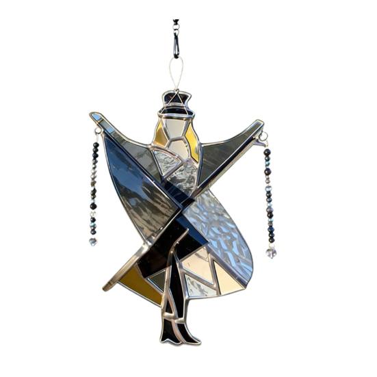 

Юшэн Ручная работа Витражное стекло Женщина Спиннер Декорация Винтажная Акриловая Подвеска Ловец солнца Уличный Сад Двор Окно Подвесной Декор 1pc