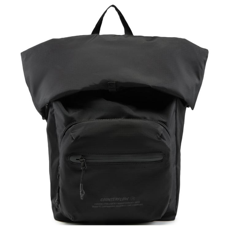 Li Ning CF Casual Versatile Polyester Backpack Unisex Backpack Black ABSV143-5 Black