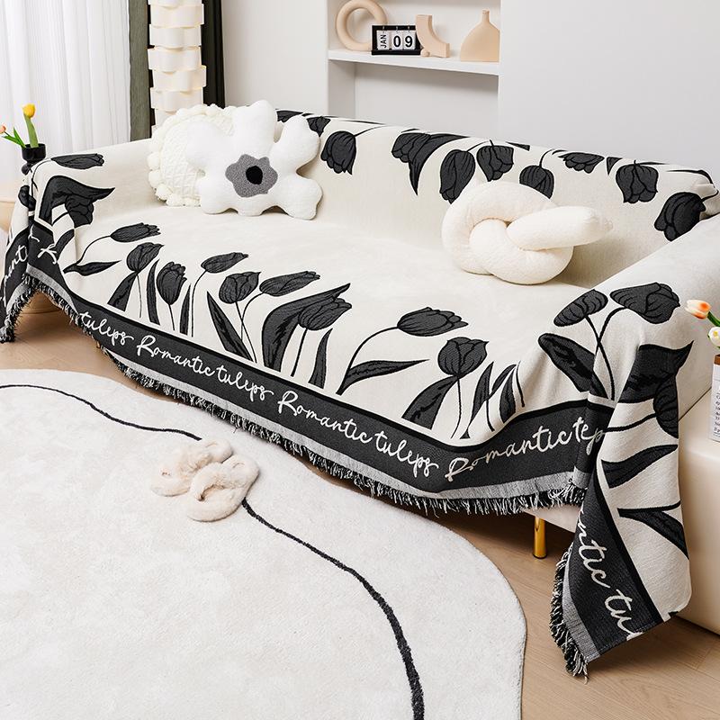 Sofa Cover Cloth Four Seasons Universal Chenille Universal Full Cover Towel Non-Slip Living Room One Piece Cover Blanket Thickened