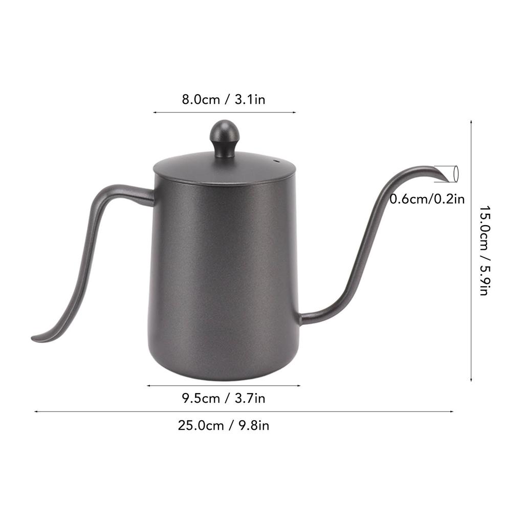 Spout Coffee Pot Professional 600ml Capacity Stainless Steel Gooseneck Coffee Kettle for Home Travel