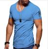 Men'S T-Shirt Clothing Men'S V-Neck Solid Color Large Size Casual Short Sleeve T-Shirt