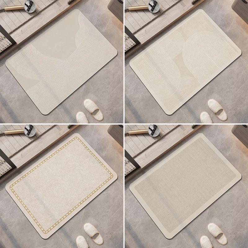 Diatomite Bath Mat Fast Dry Super Absorbent Non-Slip Floor Rug For Bathroom Shower Toilet Entryway Washable Home Decor