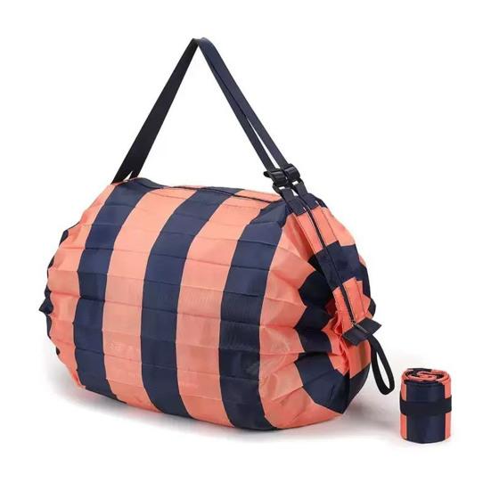 Reusable Folding Shopping Bag Foldable Grocery Tote Oxford Cloth Heavy Duty Duffle Bag with Adjustable