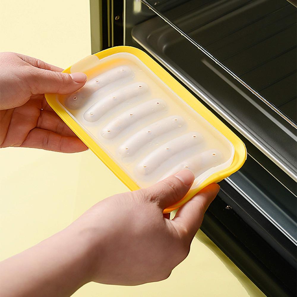 1pc Non-Stick Flexible Hotdog Maker 6-Cavity for Ice Cube Tray Bread Candy Chocolate and Cake DIY Homemade Sausages