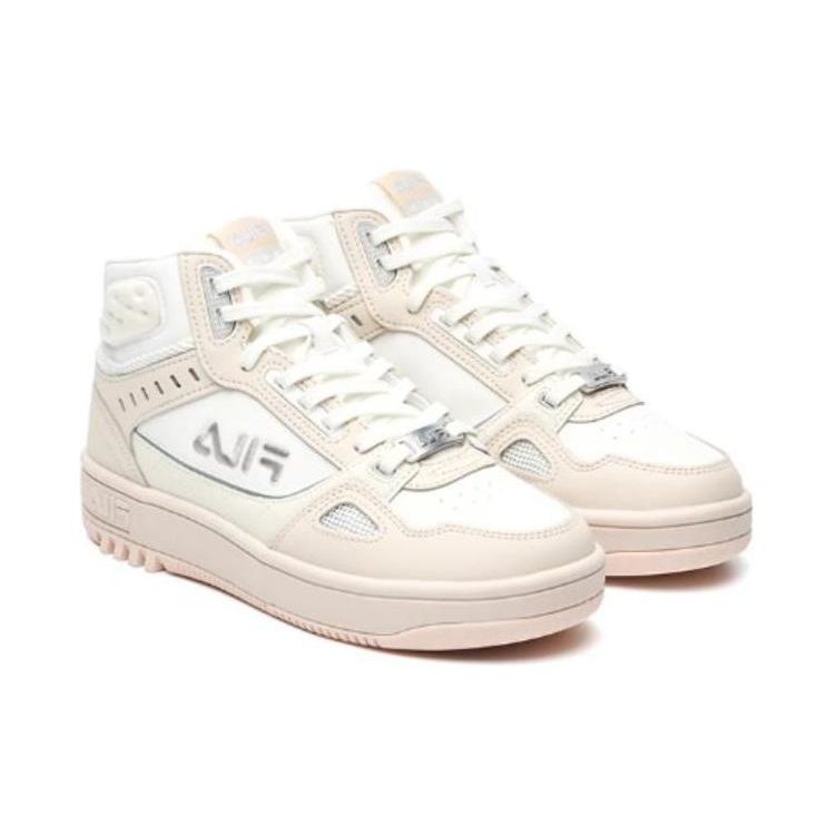 Fila Comfortable Daily Shock Absorbing Durable Mid-Top Retro Basketball Shoes Women Sneaker Pink White F12W141211FST