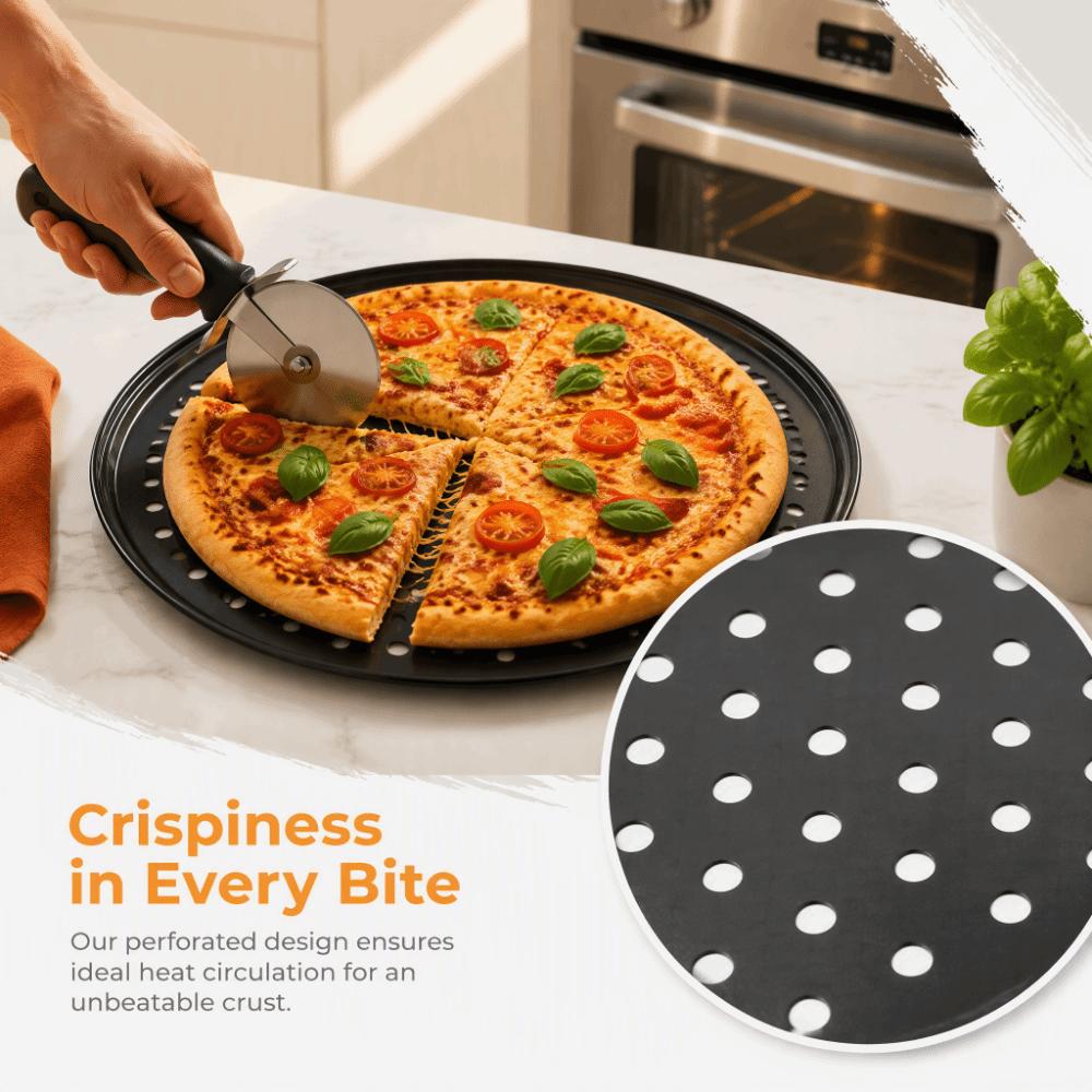 13 Inch Perforated Pizza Pan Firm Bottom Pizza Baking Pan Non Stick Baking Pan  Commercial Kitchen