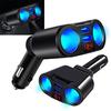 Digital Dual USB Charger 2-Way Car Cigarette Lighter Socket Adapter Rotation Car Smart Charging Solid Adapter