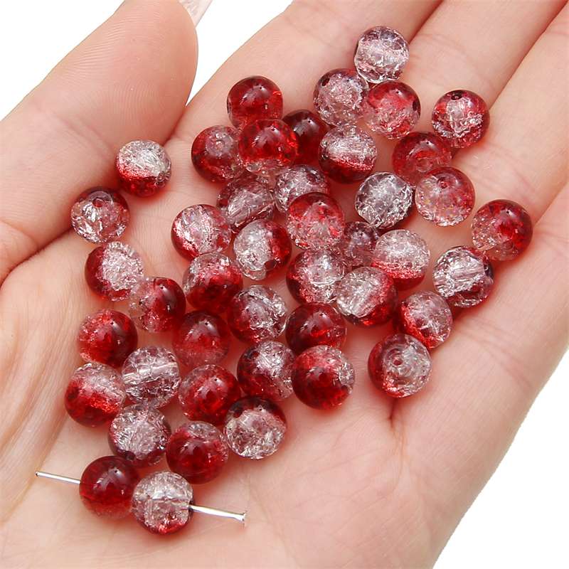 8-14mm Whtie and Random Mixed Crackle Acrylic Beads Spacer Ball Beads for DIY Bracelet Fashion
