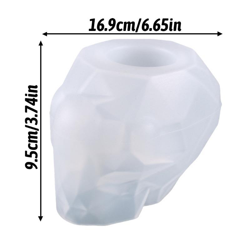 

1 шт. 3D форма черепа, горшок для цветов, цементная форма, ручная работа из силикона, эпоксидная смола, кашпо-скелет, банка для свечи, украшение для дома на Хэллоуин, поделка 1pcs