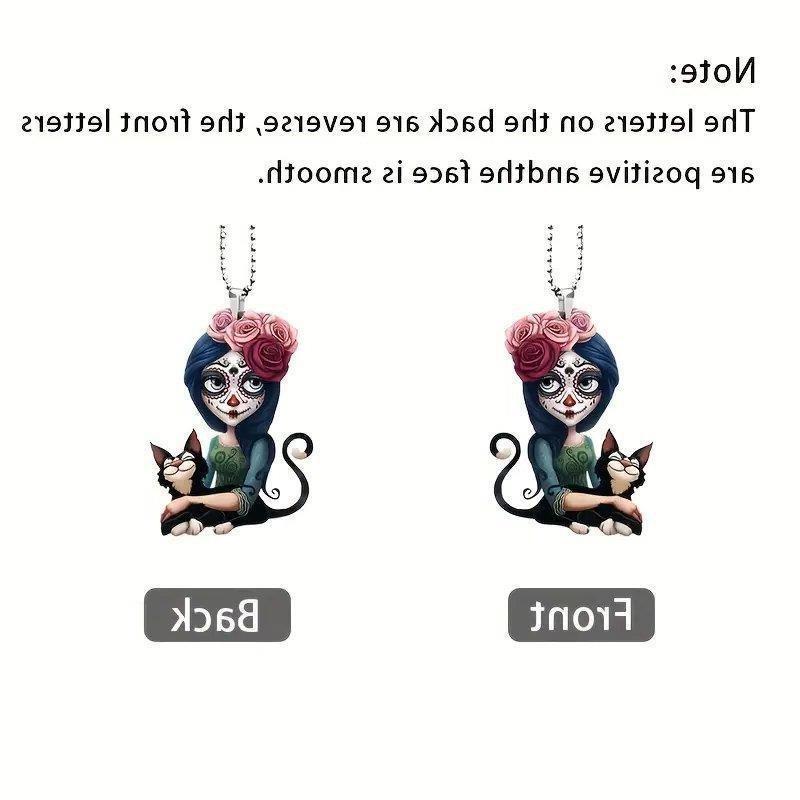 Cat Woman Delightful Acrylic Car Ornament Vibrant Interior Decor Accessory For Occasion Any