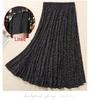 Women's Summer Midi Skirt with Lining - Elegant Swing Ice Silk for Middle-Aged and Elderly
