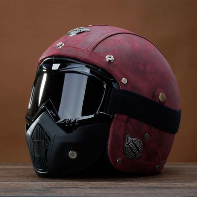 Harley motocicleta casca Retro Prince motocicleta jumătate casca din piele casca bărbați și femei scuter mașină electrică claxon pălărie patru anotimpuri
