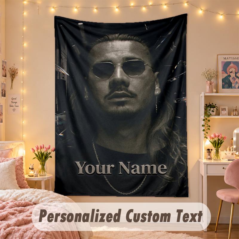 Custom Personalized Tapestry,Apache 207 Print Custom Name Text Wall Art Hanging for Bedroom