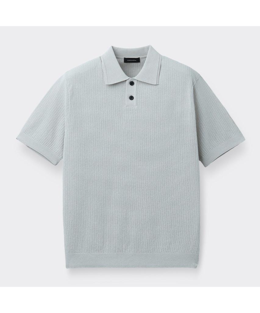 Keoseuuteommellou Gray Textured Classic Collar Sweater Cwwam26412Gyl