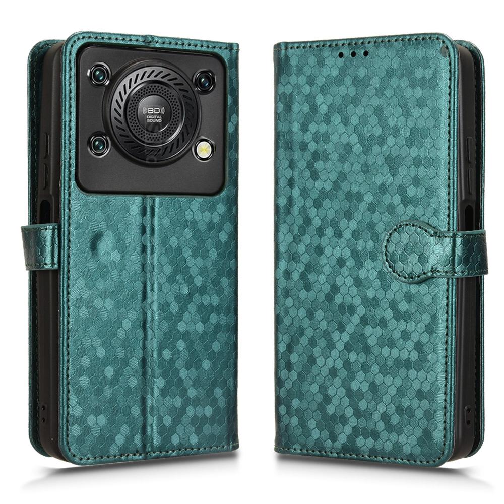Pro Oukitel C60 Pro/C60 Peněženkové pouzdro Vzor teček Ražba PU kůže Kryt na telefon s poutkem na zápěstí