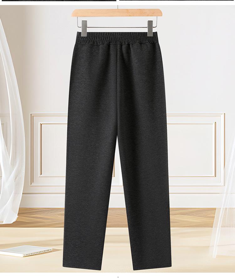 Plus Size Woolen Winter Pants for Women: Stylish, Thick, Warm Straight-Leg Trousers for Middle-Aged and Young Mothers