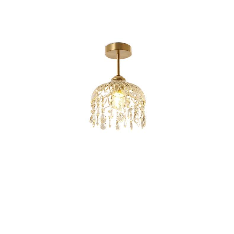 Crystal Chandelier: Luxury All-Copper Glass Pendant Light for Hallway, Entrance, or Balcony
