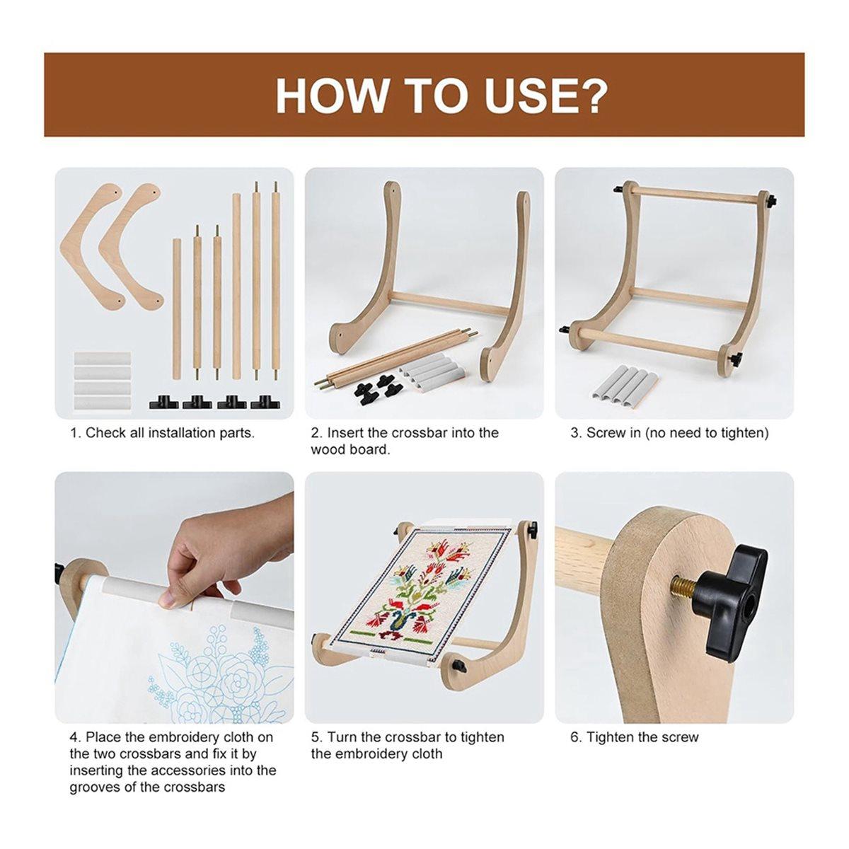 Embroidery Table Stand - Adjustable Hoop Stand, Wood Embroidery Hoop Stand for Lap or Table China Mainland