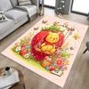 Pooh Bear Strawberry Carpet For Playroom Bedroom Living Room Sofa Home Decorkids Game Area Rug Nonslip Floor Mat