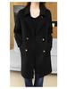Women's Plus Size Double-Breasted Wool Overcoat with Suit Collar