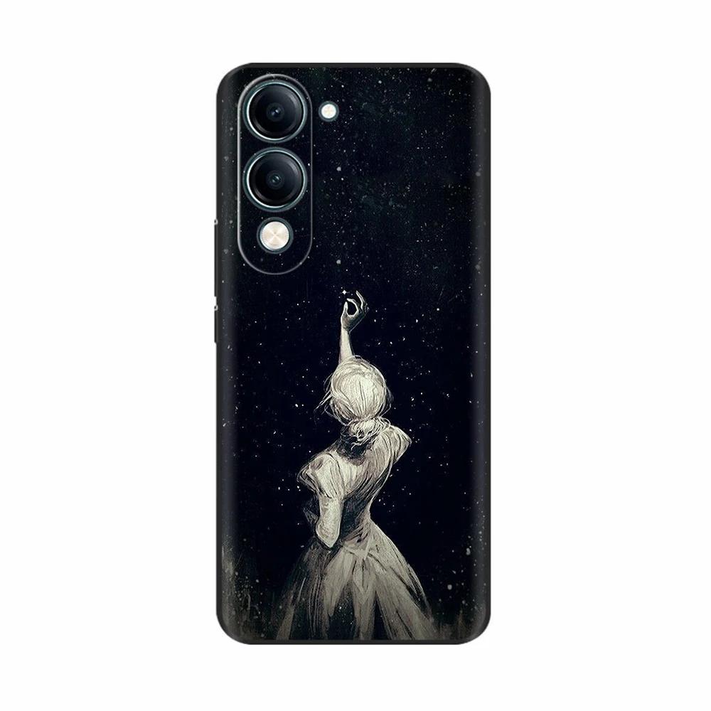 For Vivo Y19 5G Case Cool Painting Soft TPU Covers Black Silicone Back Cover for Vivo Y19 5G Y 19 Phone Cases Cartoon Fundas