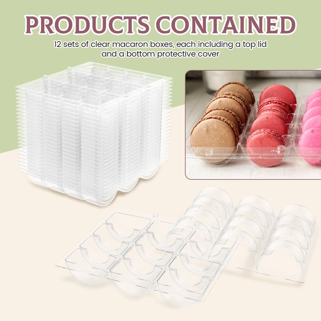 12Pcs Mini Dessert Cake Box Macaron Cake Container Transparent Cupcake Pastry Baking Packaging Boxes Wedding Party Supplies