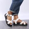 2024 sommer Casual Schuhe Frau Plattform Sandalen Weiche Leder Frauen Offene spitze Dicken Boden Keile Sandale Gladiator Frauen Schuhe