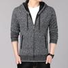 YINGAO Men's Plus Velvet Warm Knit Hoodie Cardigan - Autumn/Winter Fashion for All Ages