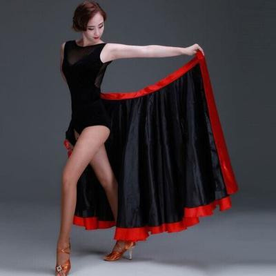 Polyester Spanisches Flamenco Schalrock Glatter Großer Schwingrock Mode Bauchtanz Kostüme Damen