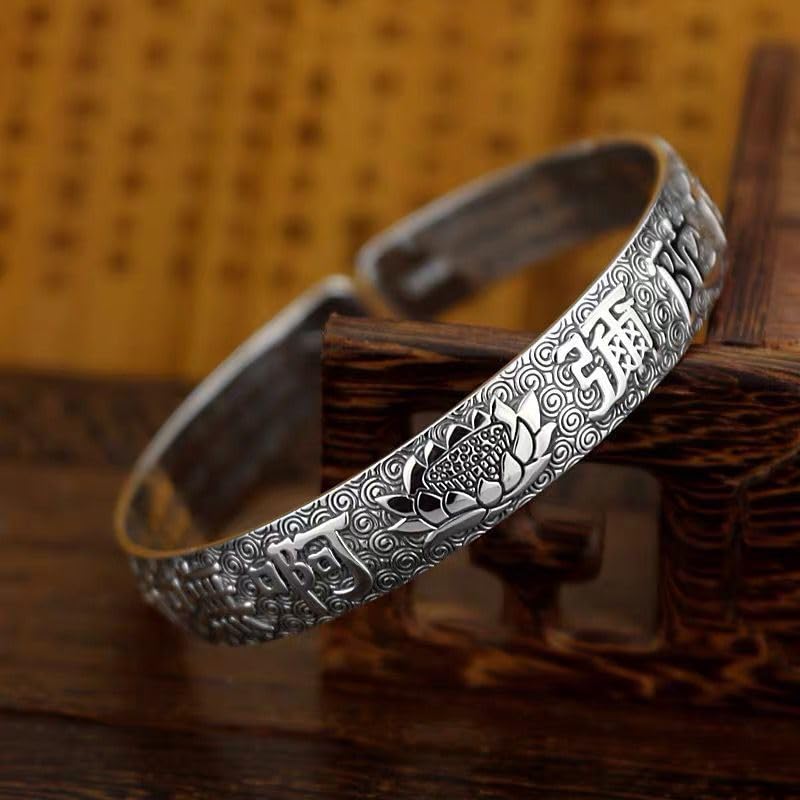 Armbånd for Mantra Hjerte Pixiu Kobber Beskyttelse fra God Guddommelig Mote Gave Kvinner, Sølv, Armbånd, Sutra, Amulett, Buddhisme, Gravert, Armbånd,