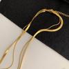 Minimalist Double-Layered Snake Chain Necklace - Hip Hop Trend, European & American Style, Short Clavicle Chain for Women