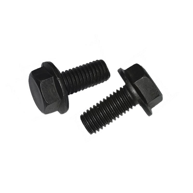 10Pcs Miter Sawing Cutter Bolt Left Hand Thread Hex Head Flanges For Cutting Machine Tool Part Black Sawing Cutter Screw Bolt