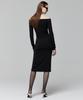 LADY VOLUME Off Shoulder Line Dress_Black