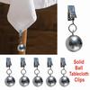 4pcs Windproof Curtain Drape Holder Solid Metal Ball Table Cover Pendant Clips  Outdoor Picnic Decor