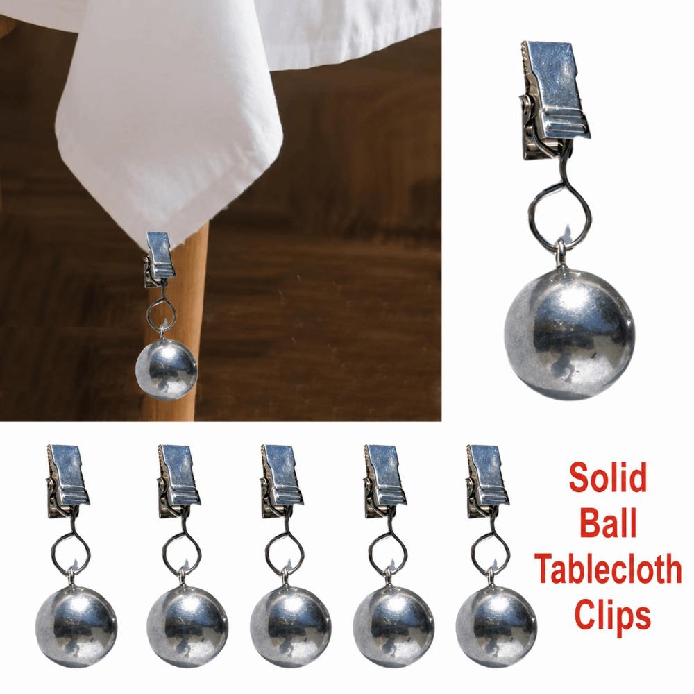 4pcs Windproof Tablecloth Weights Clips Solid Metal Ball Table Cover Pendant Clips  Home Dining
