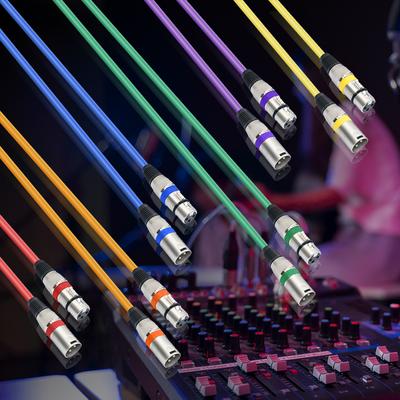 6/10Pcs XLR To XLR Microphone Cable Multi Colored 3-Pin Balanced Shielded XLR Cable for Mic Mixer Recording Studio Podcast