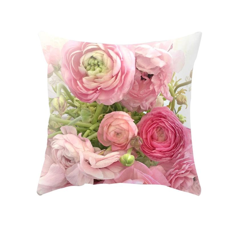 

American Rose Pillowcase Peach Skin Sofa Bedside Cushion Pillowcase Flower Home Soft general-purpose model