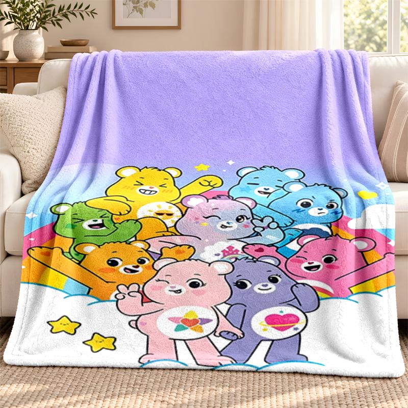 Care bear blanket Flannel Blanket Soft Cozy Plush Throw for Sofa Bed Lightweight Home Decoration Outdoor camping
