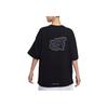 Nike Summer Cat Embroidery Casual Loose Round Neck Pullover Short Sleeve Drop Shoulder T-Shirt Women Tops Black FV0942-010