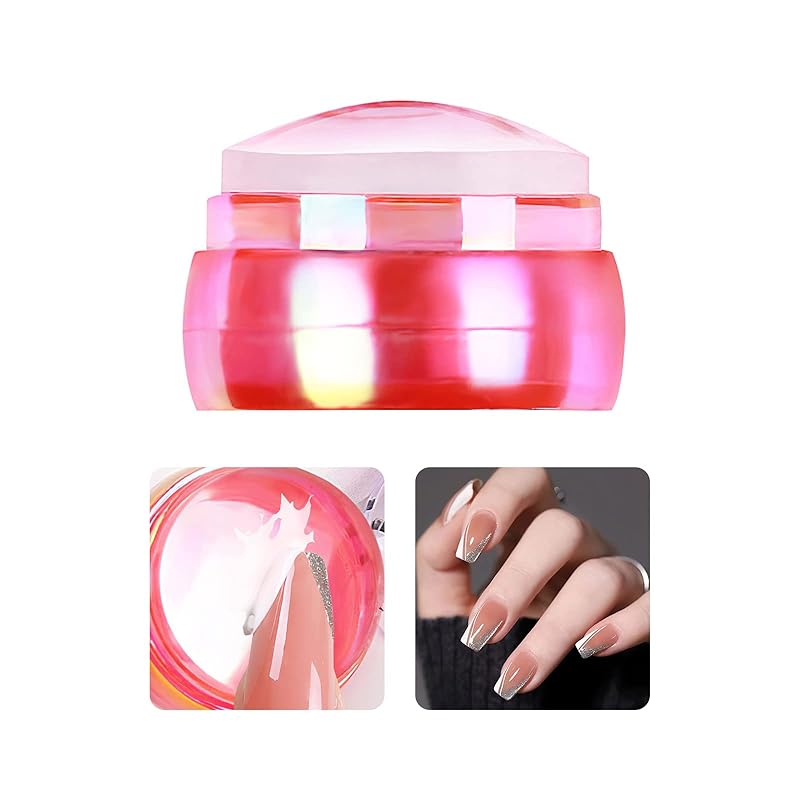 Nail Art Stamper Clear Silicone Nails Stamping Jelly with Scraper Transparent Visible Body DIY Manicure Nail Art Tool A