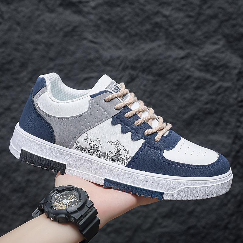 2024 Spring Men's Breathable White Trendy Thick-Soled Casual Sports Shoes