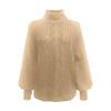 Women's Fashion Casual Solid Color Sweater Set Head Round Neck Warm Long-sleeved Sweater