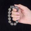 Men's Pixiu Thai Silver Dragon Head Prayer Beads Bracelet