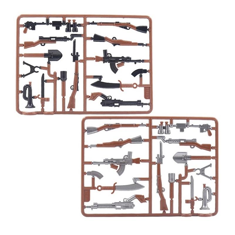 WW2 98K Guns Rifle Army Soldiers MOC Military Weapon Mini Action Figures Playmobil Building Blocks Children Toys Present