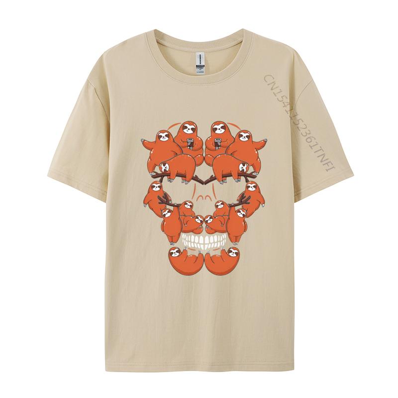 Halloween Art Installation Skull Tshirt Mens T Shirts Funny Printed Tee Tops Vintage Sweetwear Black