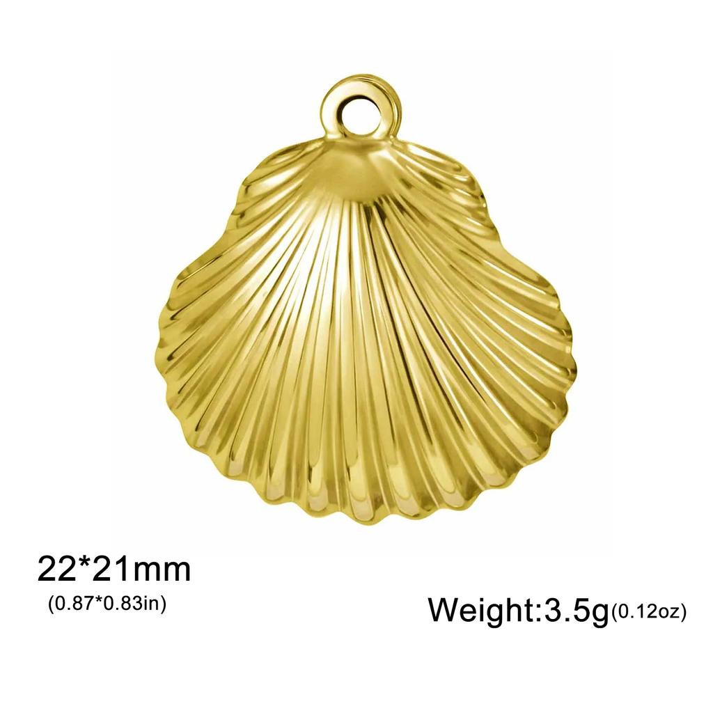 Teamer 3pcs/Lot Shell Charms For Jewelry Gold Color Stainless Steel Pendant For Necklace Earrings DIY Making Fashion Accessories