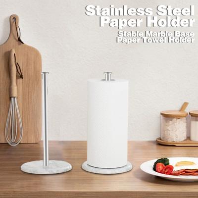 Paper Holder with End Cover Stable Stand Anti-slip Rust-proof Convenient Elegant Kitchen Roll Dispenser