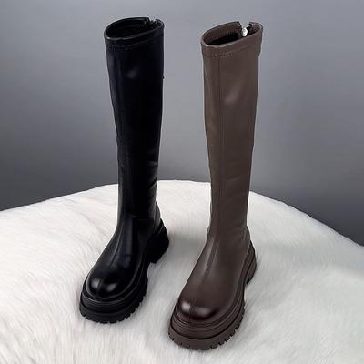 Long Tube Boots for Women 2026 New Autumn and Winter Women's Height Increasing British Style Thick Soled Boots