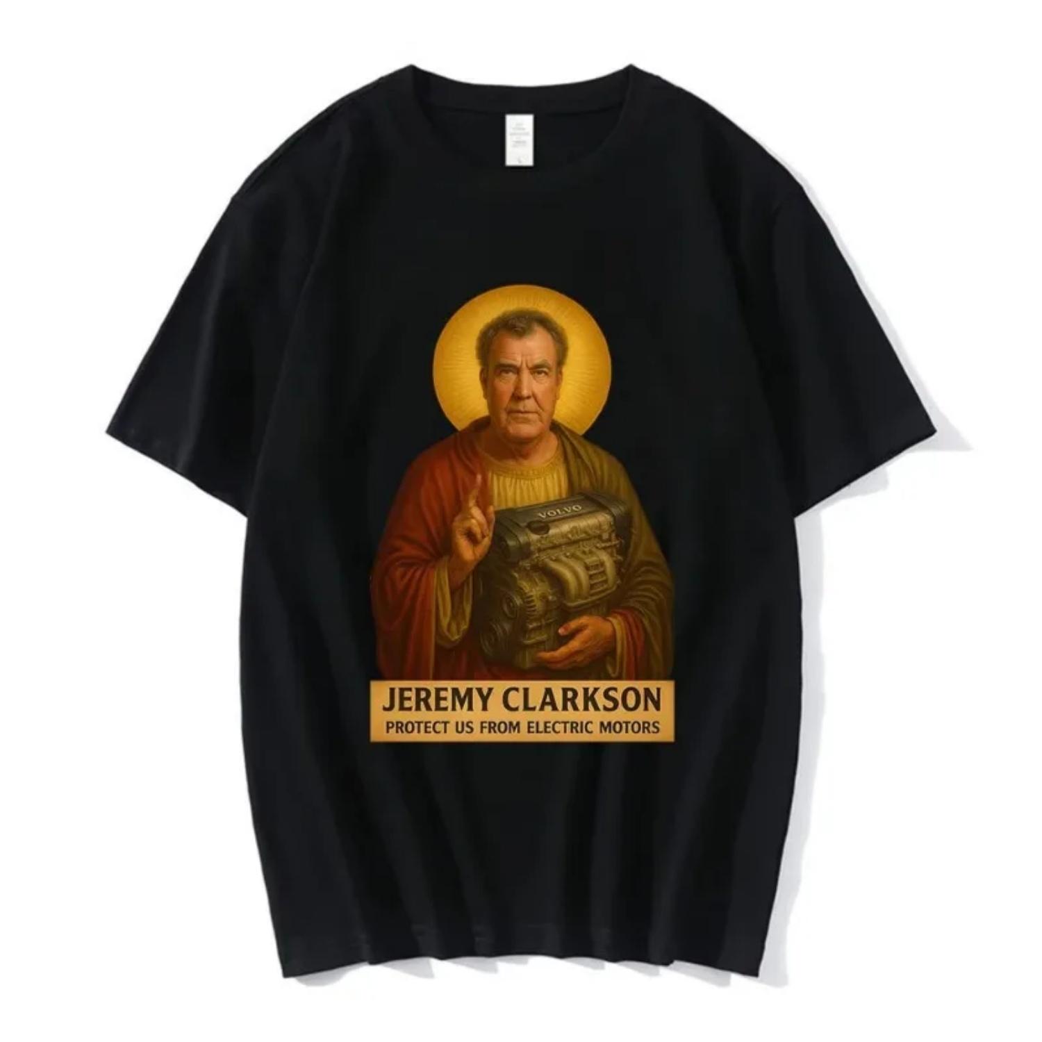 

Jeremy Clarkson Protect Us From Electric Motors Funny Meme T-shirts Men s Women Fashion Cotton Short Sleeves Oversized T Shirts S чёрный